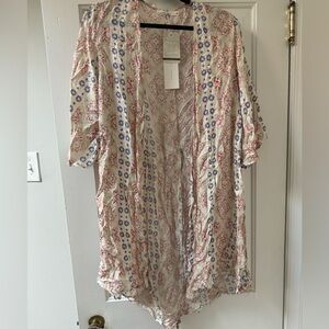 Lightweight printed wrap cardigan
